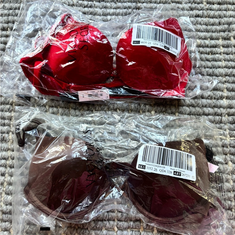 NWT Victoria's Secret Red and Brown Bras